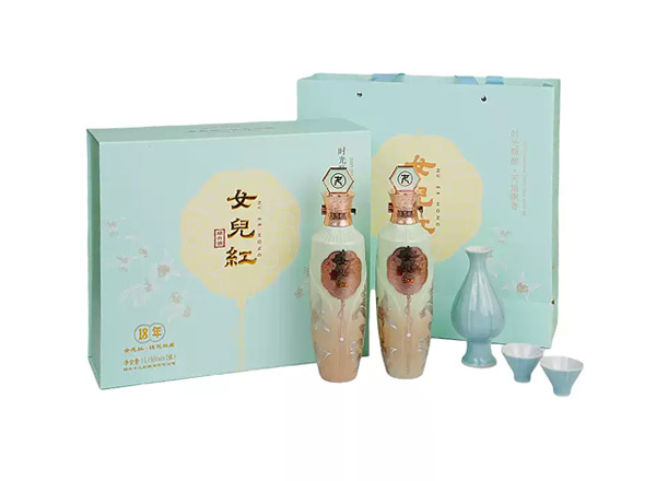 嘉兴黄酒回收女儿红18年黄酒十八年桂花林藏老酒500ml*2礼盒装行情价格