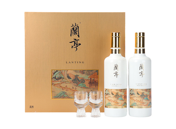 嘉兴会稽山兰亭黄酒回收国潮兰亭500ml*2礼盒装行情价格