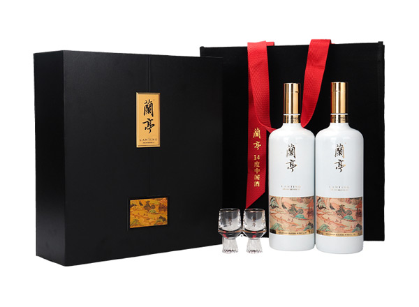 嘉兴会稽山兰亭黄酒回收兰亭二十年陈酿1L*2礼盒装行情价格
